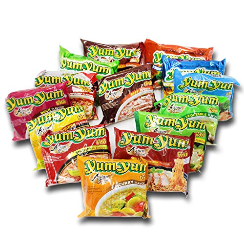 Yum Yum Nudeln | Thailändische | Instantnudeln | Mixkarton | Pack (30x60g) | 9 Geschmacksrichtungen (Huhn, Ente, Rind, Shrimp, Gemüse, Curry, Japanese Chicken, Sriracha Chicken, Grilled Chicken) von Yum Yum