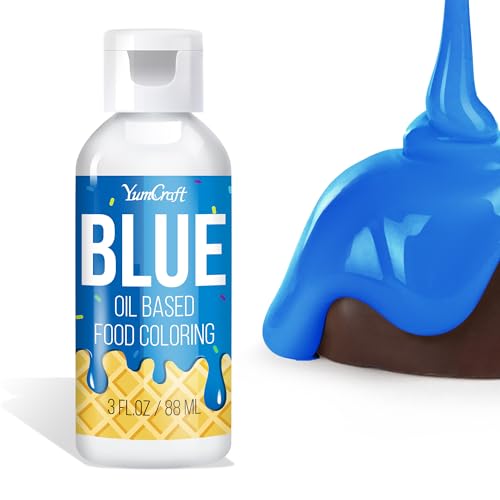 Fettlösliche Lebensmittelfarbe - Ölbasis Lebensmittelfarben für Schokolade, Buttercreme, Süßigkeiten, Zuckerguss - Konzentrierte Oil Based Food Coloring zum Backen, Kochen, Fondant (Blau, 88ml) von YumCraft