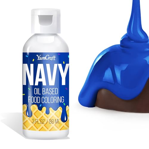 Fettlösliche Lebensmittelfarbe - Ölbasis Lebensmittelfarben für Schokolade, Buttercreme, Süßigkeiten, Zuckerguss - Konzentrierte Oil Based Food Coloring zum Backen, Kochen, Fondant (Navy, 88ml) von YumCraft
