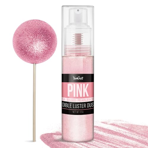 Essbarer Glitzer Spray für Getränke - 20g Lebensmittel Glitzerpulve für Likör, Cocktails, Dekorieren Torten - Geschmacklos Glitzer Pulver Glitzerstaub für Sekt, Wein, Champagner, Backen (Rosa) von YumCraft