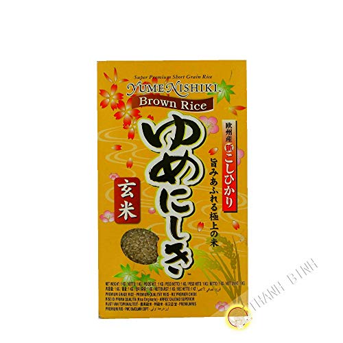 YUME NISHIKI JFC Brown Rice, 1 Pack (1 x 1 kg) von Yume Nishiki