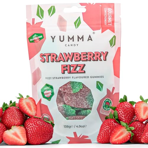Yumma Candy Vegan Strawberry Fizz - Fizzy Strawberry Flavoured Gummies 138 g, Rot Yumma Candy Vegan Strawberry Fizz - Fizzy Strawberry Flavoured Gummies 138 g, Rot von Yumma Candy