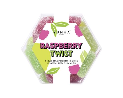 Yumma Candy Raspberry Twist, 96 g – Boutique-Candy mit Himbeer-Limetten-Geschmack in stilvoller Hexagon Box Yumma Candy Raspberry Twist, 96 g – Boutique-Candy mit Himbeer-Limetten-Geschmack in stilvoller Hexagon Box von Yumma