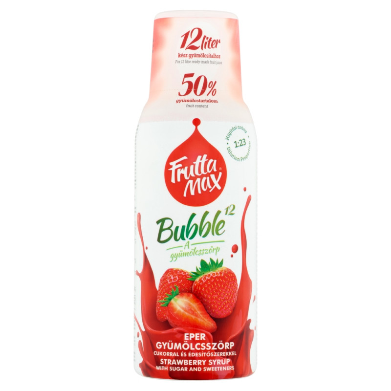 FruttaMax Erdbeere Sirup 500ml, Bubble 50% Fruchtanteil von Yuva Kft. – Fruttamax