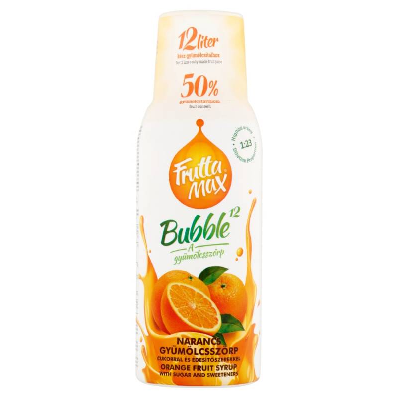 FruttaMax Orange Sirup 500ml, Bubble 50% Fruchtanteil von Yuva Kft. – Fruttamax