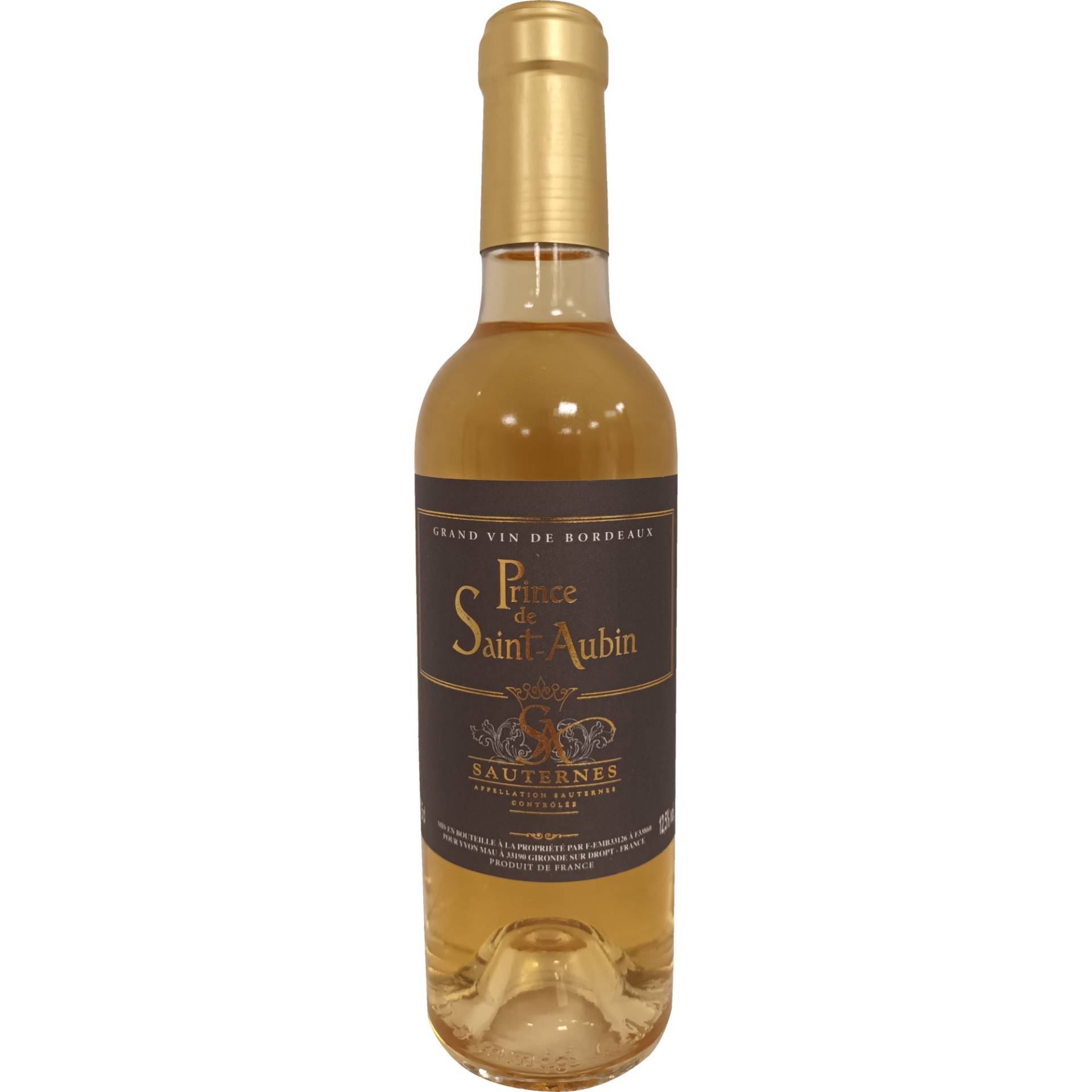 Prince de Saint-Aubin, Sauternes AOP, 0,375 L, Bordeaux, 2019, Weißwein von Yvon Mau 33190 Gironde sur Dropt - France