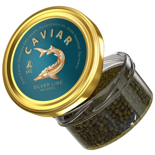 Schwarzer Störkaviar 50 g Silver Line, Malossol Fischkaviar, Schwarzer Kaviar, Sibirische Stör Beluga von ZARENHOFF