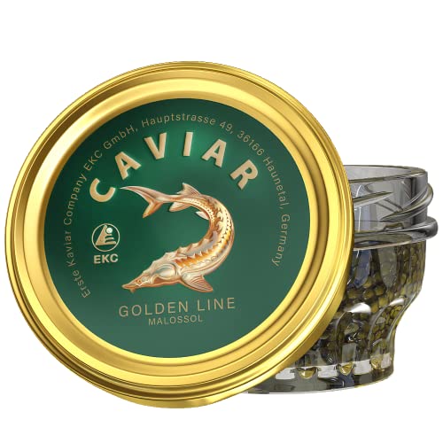 Störkaviar 100 g Golden Line, Malossol Fischkaviar, Schwarzer Kaviar, Acipenser schrenckii x huso dauricus, Beluga Caviar von ZARENHOFF