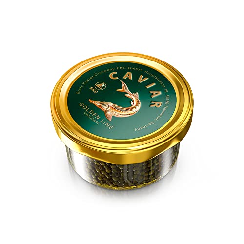 Störkaviar 100 g Golden Line, Malossol Fischkaviar, Schwarzer Kaviar, Acipenser schrenckii x huso dauricus, Beluga Caviar von ZARENHOFF