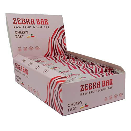 Zebra Bar, Frucht- & Nussriegel, Cherry Tart, ohne künstlichen Zucker, roh, vegan, gluten- und laktosefrei, 18 x 35 Gramm von ZEBRA
