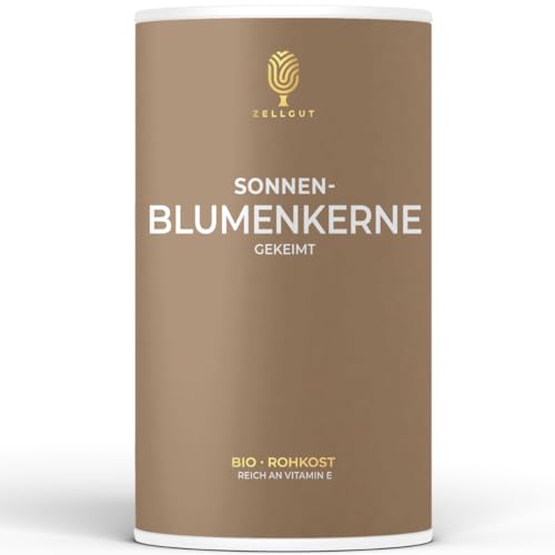 ZELLGUT© Bio Sonnenblumenkerne - GEKEIMT (250g) - ROH - Basisch - Ungesalzen & Ungeröstet - naturbelassen - Kernig & ideal für Müsli, Topping - EU-Bio-Landwirtschaft -Bioverfügbar, Aromatisch, ROHKOST von ZELLGUT