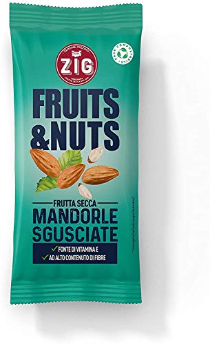 ZIG - Fruits & Nuts - Geschälte Mandeln 300g (10 Tüten à 30g) 100% kompostierbare Packung von ZENONE IOZZINO