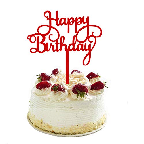 Tortenaufsatz mit Aufschrift „Happy Birthday“, Rot Tortenaufsatz mit Aufschrift „Happy Birthday“, Rot von ZHENGYE