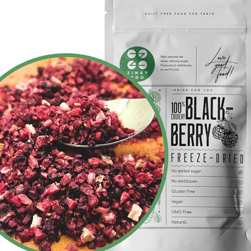 Brombeeren Stücke Gefriergetrocknete Früchte Ohne Zucker | XL 300g Natürlich Ungezuckert Blackberry Trockenfrüchte mach dein Brombeerpulver | Blackberry Pieces | Obst Gefriergetrocknet | ZingyZoo von ZINGY ZOO