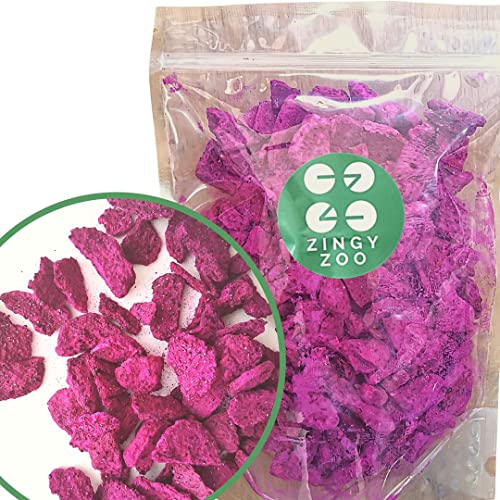 Drachenfrucht Trockenfrüchte Gefriergetrocknet | XL 300g Natürlich Getrocknet Pink Pitaya Vegan | Geeignet zu machen Drachenfruchtpulver Pitahaya Smoothie Bowl | Freeze Dried Dragon Fruit | ZingyZoo von ZINGY ZOO