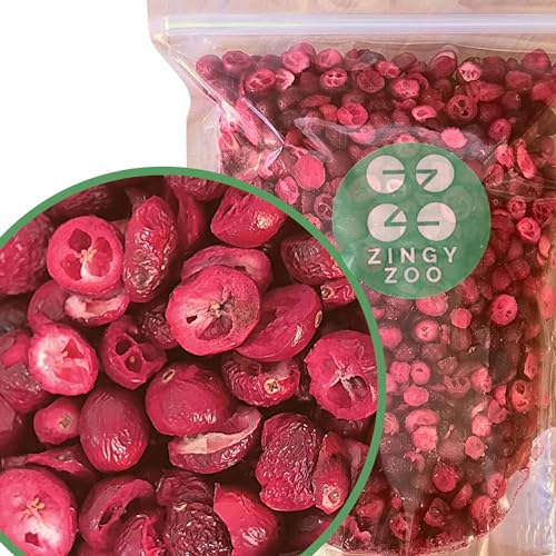 Gefriergetrocknet Preiselbeeren Ohne Zucker | XL 250g Natürlich Ungezuckert Cranberries Gefriergetrocknete Früchte | Wild Natural Freeze Dried Fruit | Cranberries Gefriergetrocknet | ZingyZoo von ZINGY ZOO