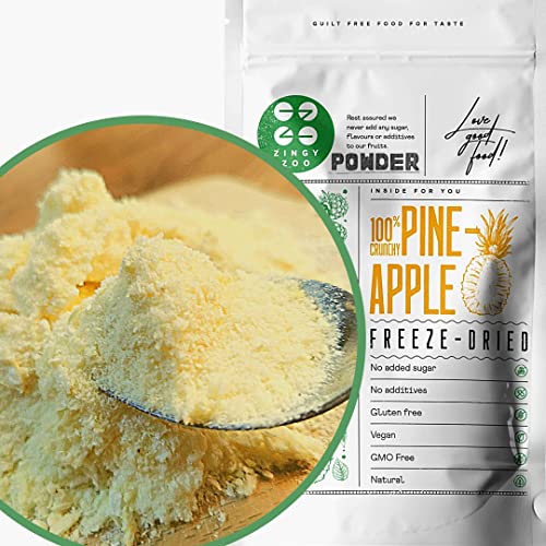 Gefriergetrocknete Ananas Im Pulver | Ananas Gefriergetrocknet für Smoothie, Backen oder Kuchen | Obst Gefriergetrocknet | Trockenfrüchte Ananas | Freeze Dried Fruit | Pineapple Powder ZingyZoo von ZINGY ZOO