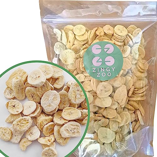 Gefriergetrocknete Bananen | XL 350g Getrocknete Bananen Ohne Zucker | Gefriergetrocknet Banan | Trockenfrüchte Bananen | Bananen Frisch Gefriergetrocknete Früchte | Freeze Dried Fruit Banana Slices von ZINGY ZOO