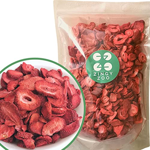 Gefriergetrocknete Erdbeeren | XL 350g Gefriergetrocknete Früchte Gefriergetrocknet | Getrocknete Früchte Ohne Zucker Trockenobst | Getrocknete Erdbeeren Gefriergetrocknet | Gefriergetrocknetes Obst von ZINGY ZOO