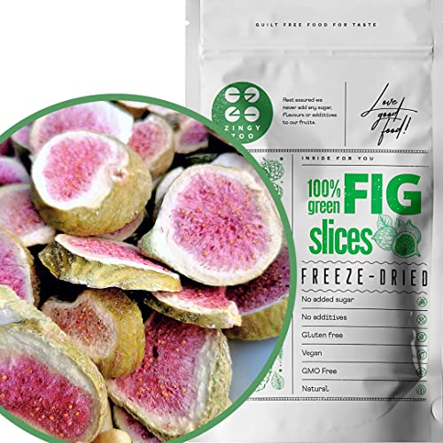 Gefriergetrocknete Feigen | 100% Natürlich Feigen Getrocknet | Ohne Zuckerzusatz Gesund Gefriergetrocknete Süßigkeiten | Gefriergetrocknete Früchte Freeze Dried Fruit Fig | ZingyZoo (100g) von ZINGY ZOO