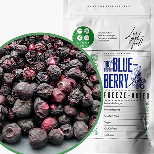 Gefriergetrocknete Heidelbeeren | Wilde Gefriergetrocknete Beeren | Gefriergetrocknete Früchte | Freeze Dried Fruit | Trockenfrüchte Dried Wild Blueberry | Getrocknete Heidelbeeren | ZingyZoo (100g) von ZINGY ZOO