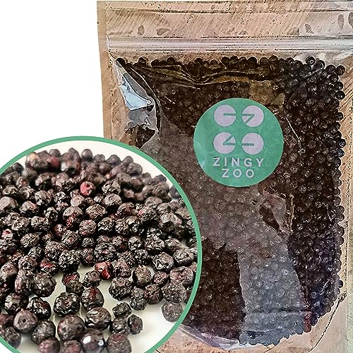 Gefriergetrocknete Heidelbeeren | Wilde Gefriergetrocknete Beeren | Gefriergetrocknete Früchte | XL 300g Freeze Dried Fruit | Trockenfrüchte Dried Wild Blueberry | Getrocknete Heidelbeeren | ZingyZoo von ZINGY ZOO