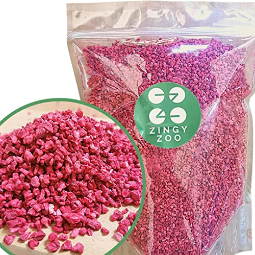 Gefriergetrocknete Himbeeren Stücke | XL 300g Trockenfrüchte Gefriergetrocknet | Getrocknete Himbeeren Glutenfrei Gefriergetrocknete Früchte | Freeze Dried Fruit | Freeze Dried Raspberry | ZingyZoo von ZINGY ZOO