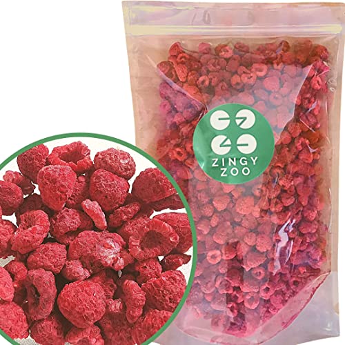 Gefriergetrocknete Himbeeren | XL 350g Gefriergetrocknete Früchte | Freeze Dried Fruit | Trockenfrüchte Gefriergetrocknet | Freeze Dried Raspberry | Getrocknete Himbeeren Gefriergetrocknet | ZingyZoo von ZINGY ZOO