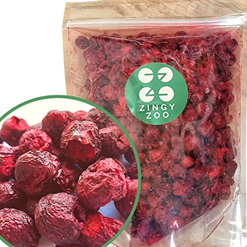 Gefriergetrocknete Kirschen | XL 300g Sauerkirschen Getrocknet | Obst Gefriergetrocknet | Trockenfrüchte Gefriergetrocknet | Freeze Dried Fruit Dried Cherries | Fur Smoothie Gefriergetrocknete Früchte von ZINGY ZOO