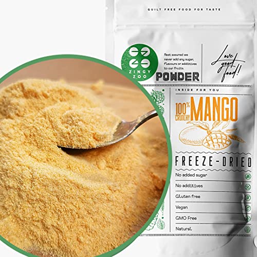 Gefriergetrocknete Mango Pulver | Ohne Zuckerzusatz Fruchtpulver Gefriergetrocknet | Freeze Dried Mango Fruit Powder Mango Gefriergetrocknet | Mango Getrocknet Polvere Keine Zusätze | ZingyZoo (100g) von ZINGY ZOO