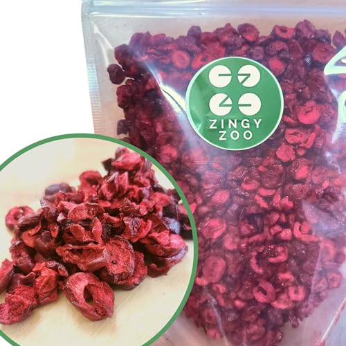 Gefriergetrocknete Sauerkirschen | XL 300g Natürlich Gefriergetrocknete Früchte Kirschen Stücke Trockenfrüchte | Sauerkirschen Getrocknet | Freeze Dried Fruit | Freeze Dried Sour Cherries | ZingyZoo von ZINGY ZOO