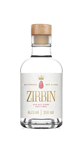 ZIRBIN Dry Gin mit Zirbe aus Tirol, das Original aus Österreich, 41,5%, 200ml von ZIRBIN