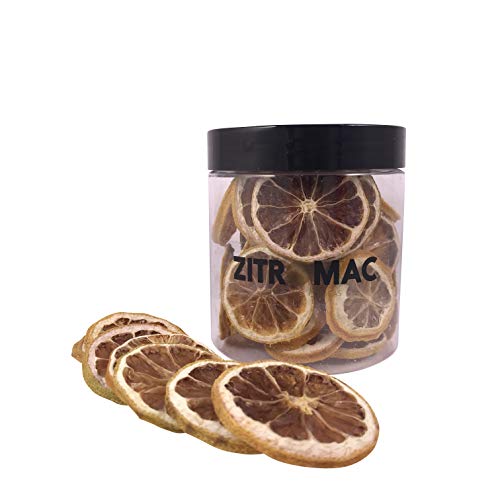 45g Getrocknete Zitronenscheiben, Getrocknete Früchtescheiben für Cocktail, Getrocknete Zitrone als Dekoration für Weinachten, Gühwein, Tee, Backen|100% Natürliche trocken Zitronen von ZITROMAC SOLUCIONES CITRICAS
