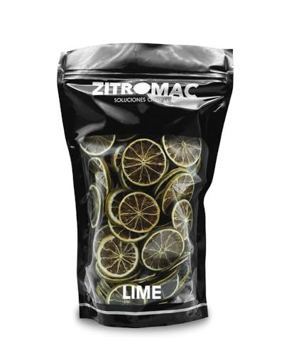 Trockene Limettenscheiben, Getrocknete Früchte für Cocktails, Getrocknete Limette als Dekoration für Getränke, Deko Krone, Weihnachten, 100% Natürliche Qualität Limetten, 220g von ZITROMAC SOLUCIONES CITRICAS