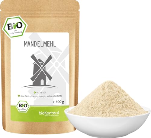 Bio-Mandelmehl 500 g - teilweise geölt, Rohkostqualität, low carb - glutenfrei - Proteinlieferant 100% natürlich von BioKontor von ZJSJRJ