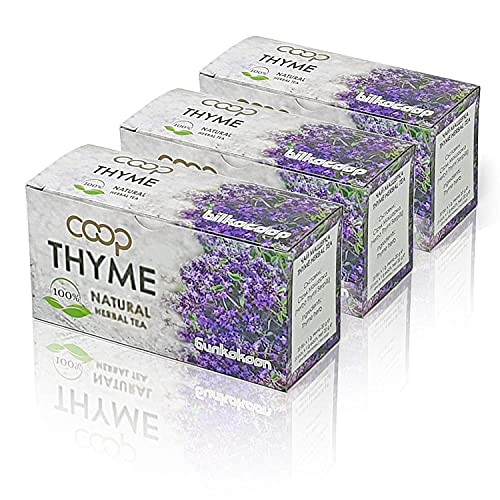 Thymian Tee - Wenn Sie sich unruhig und müde fühlen, vertrauen Sie Ihrem feinen Aroma, 3 Packungen zu 20 Filterbeuteln (60 x 1,0 Gramm) - 100% natürlich von ZONE LED