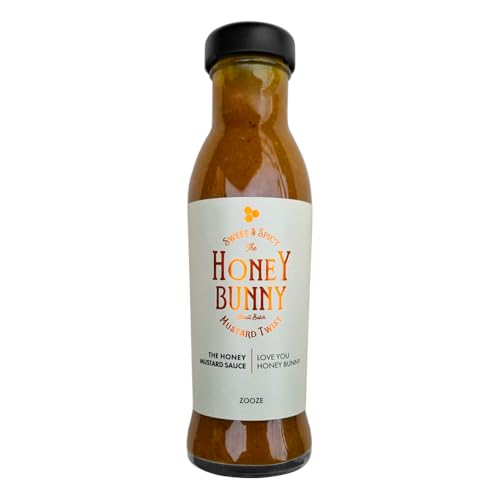 Honey Bunny Mustard Twist | ZOOZE | Honey Mustard Sauce | Honig Senf Sauce | Perfekt für Lachs | Feinkost Premium Grillsauce | Ohne Zusatzstoffe | süß, senfig und pikant | 280 ml | Handmade von ZOOZE
