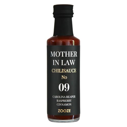 Mother in Law Chilisauce No. 9 | CAROLINA REAPER, Raspberry and Cinnamon | Super Hot Sauce | ZOOZE | Sehr scharfe Chilisauce| Ohne Zusatzstoffe | Handmade | Edles Feinkost Geschenk von ZOOZE