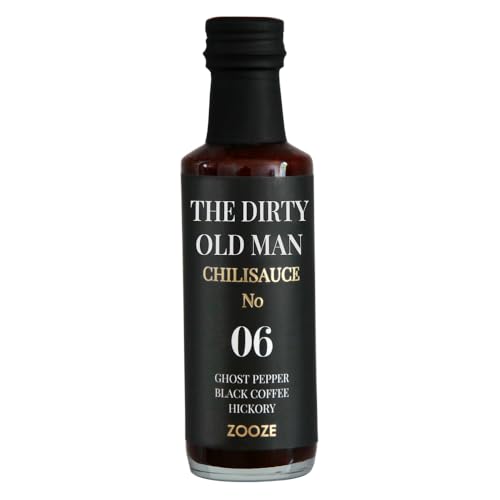 The Dirty Old Man Chilisauce No. 6 | GHOST PEPPER, Black Coffee and Hickory | Hot Sauce | ZOOZE | Scharfe BBQ Chilisauce| Ohne Zusatzstoffe | Handmade | Edles Feinkost Geschenk von ZOOZE
