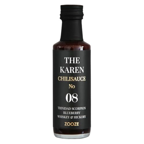 The Karen Chilisauce No. 8 | TRINIDAD SCORPION, Blueberry, Whiskey and Hickory | Super Hot Sauce | ZOOZE | Sehr scharfe BBQ Chilisauce| Ohne Zusatzstoffe | Handmade | Edles Feinkost Geschenk The Karen Chilisauce No. 8 | TRINIDAD SCORPION, Blueberry, Whiskey and Hickory | Super Hot Sauce | ZOOZE | Sehr scharfe BBQ Chilisauce| Ohne Zusatzstoffe | Handmade | Edles Feinkost Geschenk von ZOOZE
