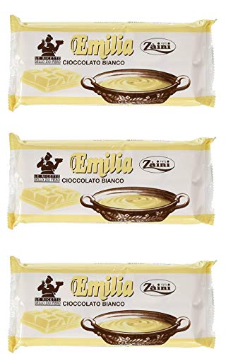 3x Zaini Emilia Cioccolato Bianco Tafel weiße Schokolade Gebäckprodukt 1Kg Gluten-frei von Zaini
