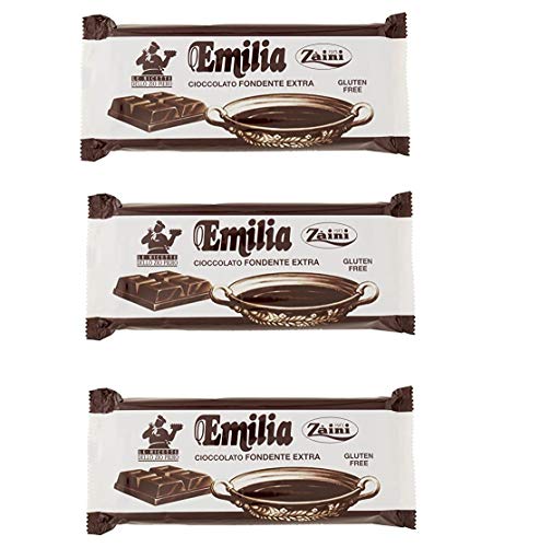 3x Zaini Emilia Cioccolato Fondente Dunkle Tafel Schokolade Gebäckprodukt 1Kg Gluten-frei von Zaini