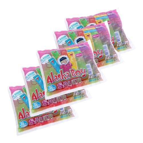 Alaska Boy Sauer Wassereis | VEGAN | 10 x 50ml | Stangeneis für den Sommer, Eis zum Lutschen & genießen (5er Pack) von Zama4Zingo