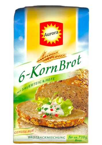 Aurora 6-Korn Brot Backmischung 500g | mit Sauerteig & Hefe (6er Pack) von Zama4Zingo