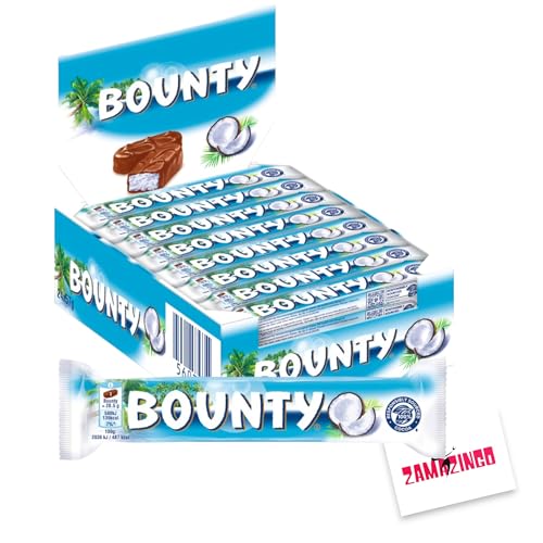Bounty Riegel Kokos Schokolade Vollmilch Geschmack Doppel Riegel einzeln verpackt Thekendisplay 24 x 57g | inkl. Zama4Zingo Karte Bounty Riegel Kokos Schokolade Vollmilch Geschmack Doppel Riegel einzeln verpackt Thekendisplay 24 x 57g | inkl. Zama4Zingo Karte von Zama4Zingo