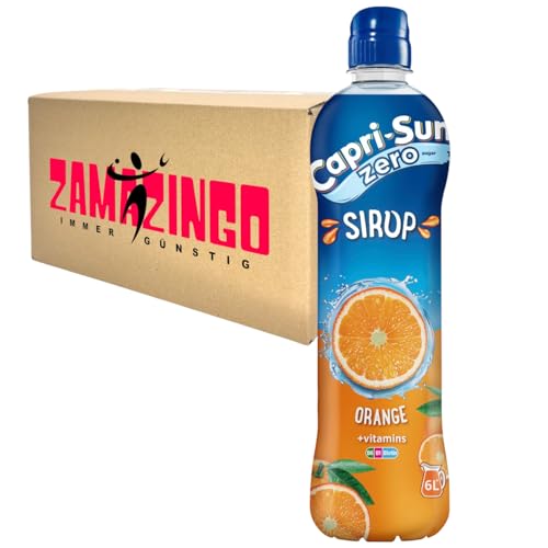 Capri-Sun Zero Orange Sirup Vegan Getränk mit Vitaminen B6, B1, Biotin 600ml | Erfrischender Genuss von Capri Sonne Orange von Zama4Zingo