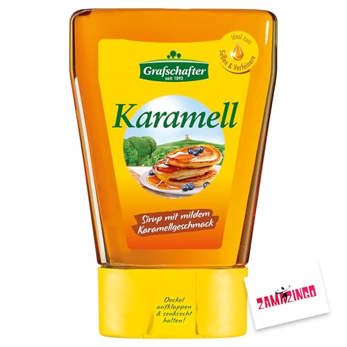 Grafschafter Karamell Sirup 500g | Herzhaft-süßer Brotaufstrich, Ideal zum Süßen & Verferinern + Zama4Zingo Karte (1er Pack, Karamell) von Zama4Zingo