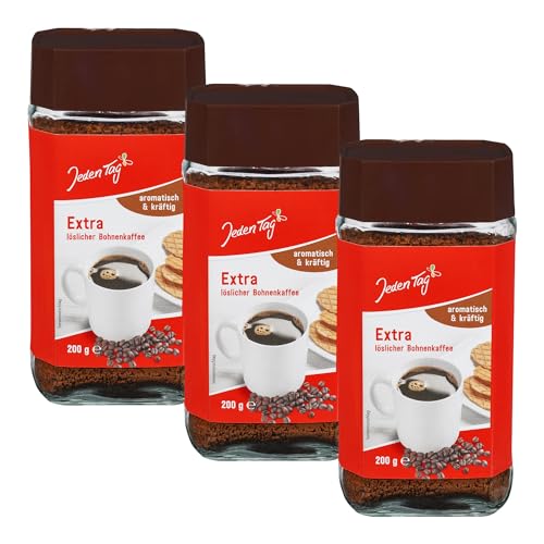 Jeden Tag Instant Kaffee Aromatisch & Kr??ftig 200g | L??slicher Starker Schwarzer Kaffe | Genie? en Sie den vollmundigen Geschmack in jeder Tasse (Aromatisch & Kr??ftig, 3er Pack) von Zama4Zingo