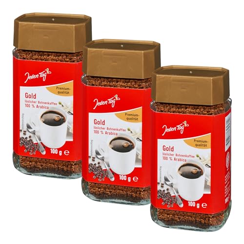 Jeden Tag Instant Kaffee Premium Qualität 100g | Löslicher Gold Premium Bohnenkaffee | Genießen Sie den vollmundigen Geschmack in jeder Tasse (Premium Qualität, 3er Pack) von Zama4Zingo