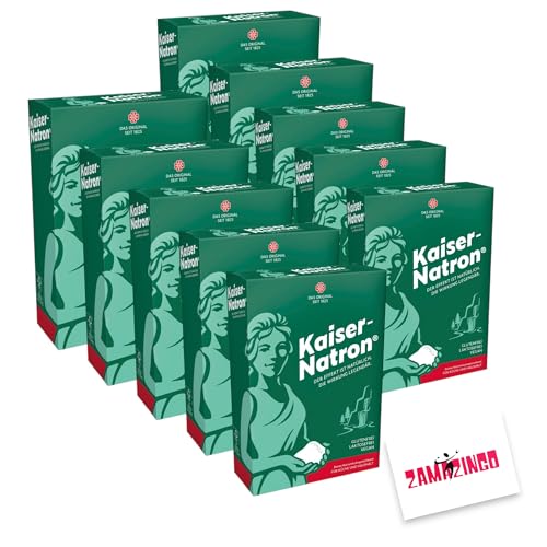 Kaiser Natron Pulver 10 x 250g | Reines Natriumhydrogencarbonat für Küche und Haushalt, Pulver, Glutenfrei, Vegan, Laktosefrei + Zama4Zingo Karte von Zama4Zingo